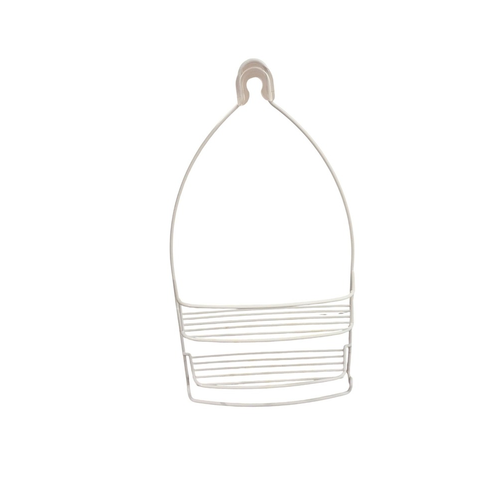 Unbranded Shower Caddy Unisex OS White Metal Wire‎ 2-Tier Hanging Organizer